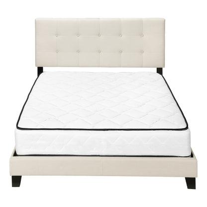 Beige Queen Upholstered Bed Frame