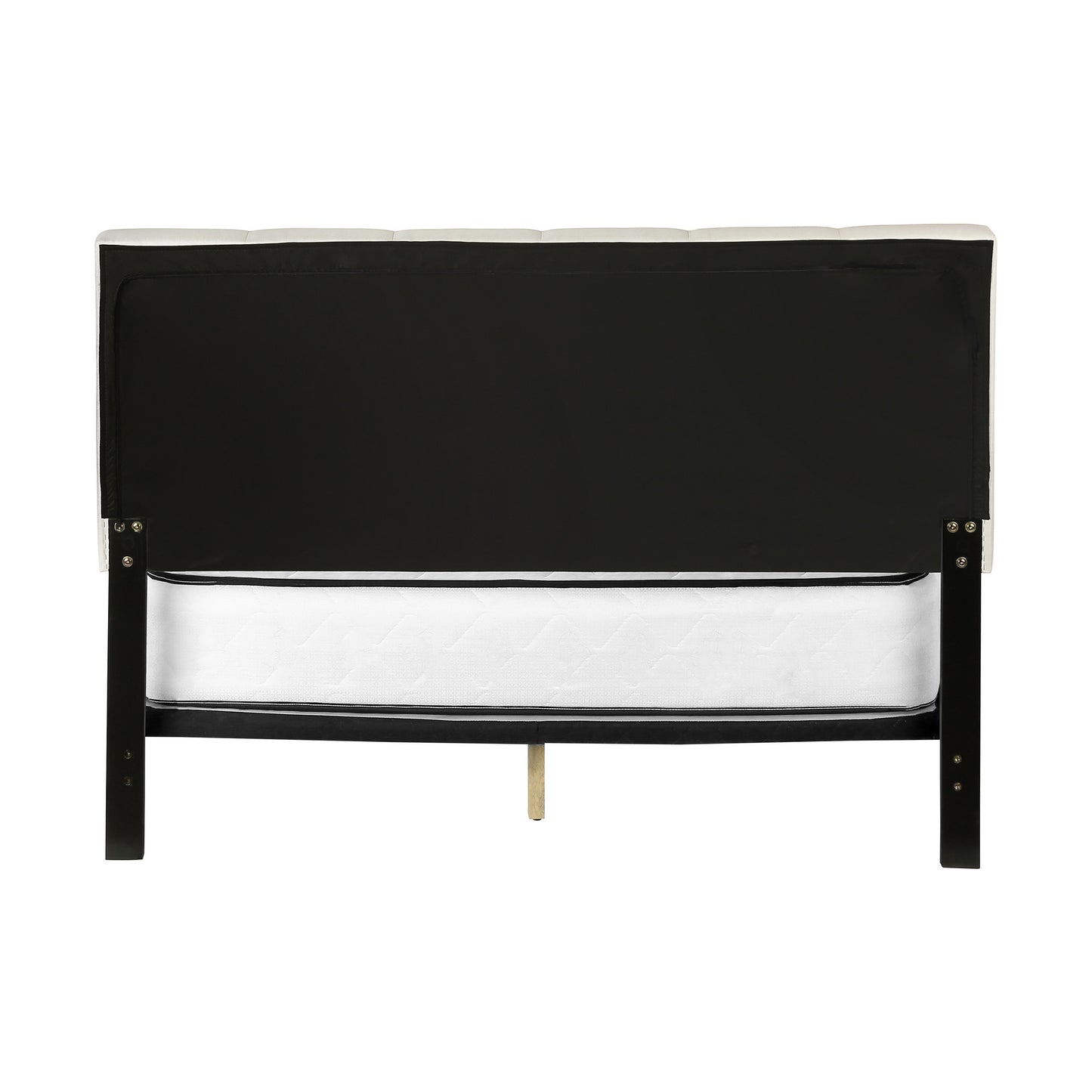 Beige Queen Upholstered Bed Frame