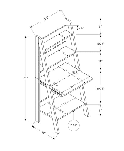 19" Espresso Ladder Desk