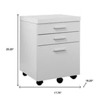 25" White Particle Board Filing Cabinet With Drawers