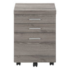25" Gray Particle Board Filing Cabinet With Drawers