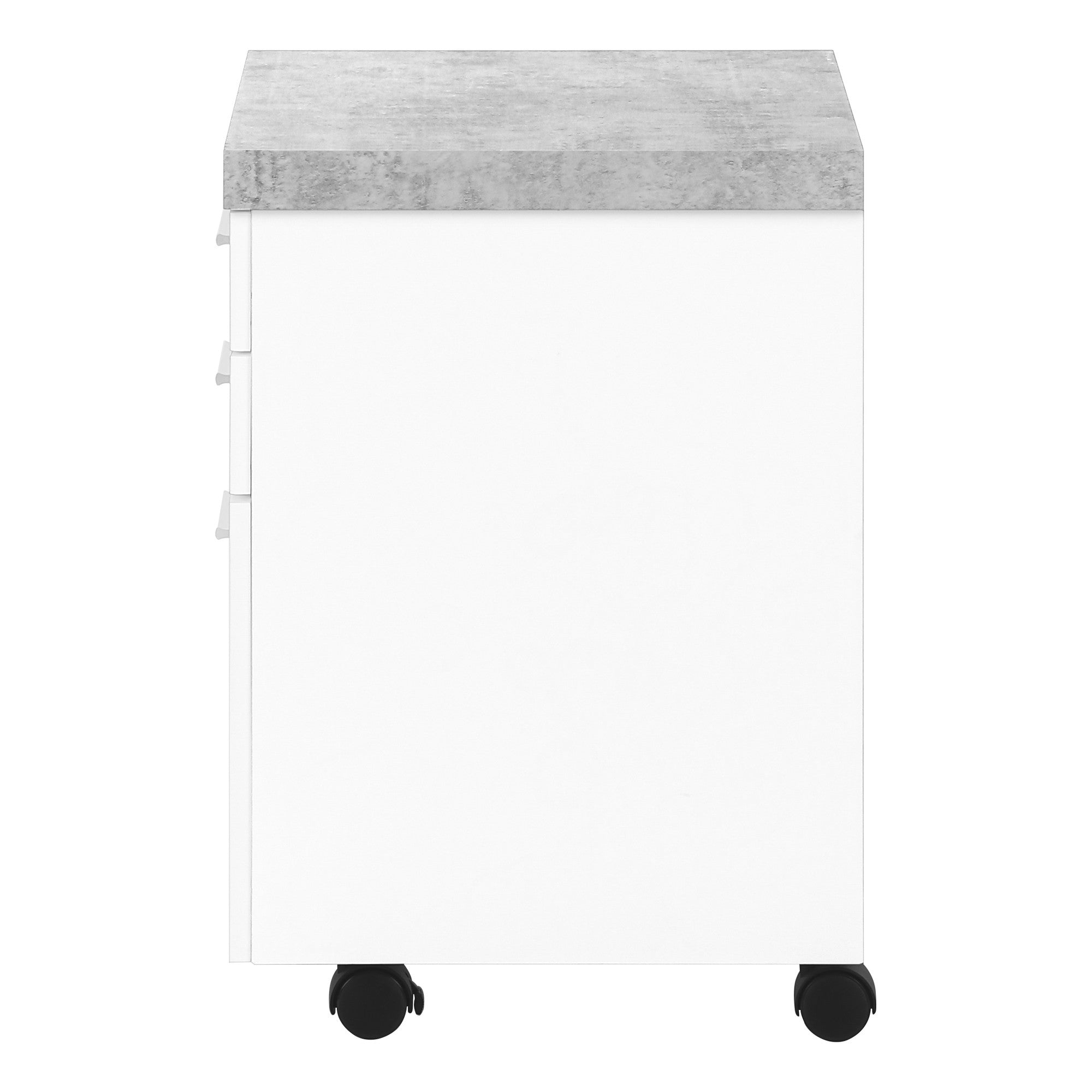 25" White And Gray Particle Board and Wood Filing Cabinet With Drawers