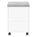 25" White And Gray Particle Board and Wood Filing Cabinet With Drawers