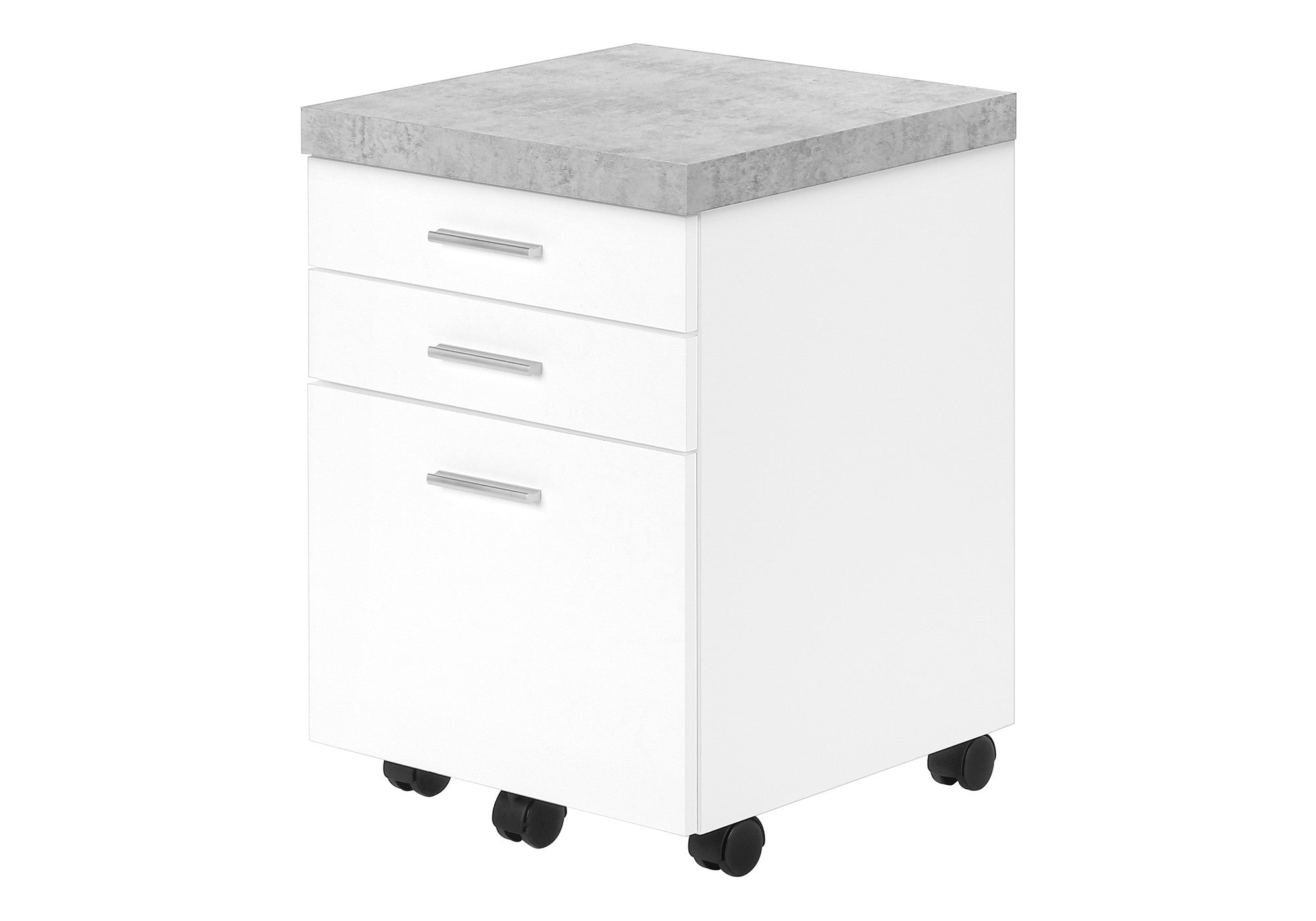 25" White And Gray Particle Board and Wood Filing Cabinet With Drawers