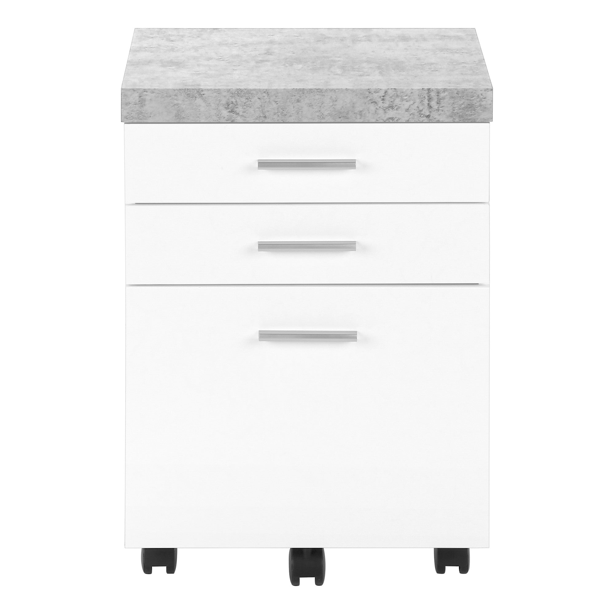 25" White And Gray Particle Board and Wood Filing Cabinet With Drawers
