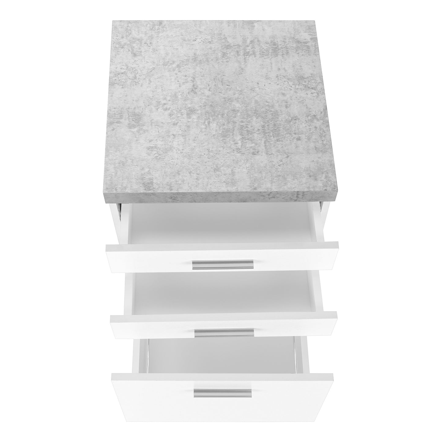25" White And Gray Particle Board and Wood Filing Cabinet With Drawers