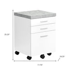 25" White And Gray Particle Board and Wood Filing Cabinet With Drawers