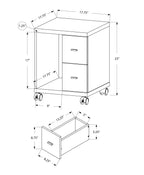17.75" X 17.75" X 23" Dark Taupe Particle Board Hollow Core 2 Drawers  Office Cabinet