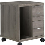 17.75" X 17.75" X 23" Dark Taupe Particle Board Hollow Core 2 Drawers  Office Cabinet