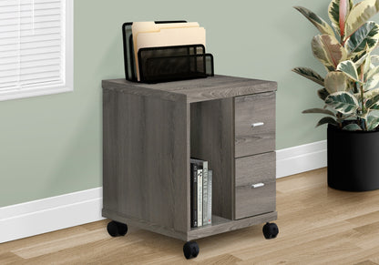 17.75" X 17.75" X 23" Dark Taupe Particle Board Hollow Core 2 Drawers  Office Cabinet