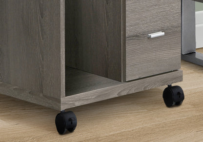 17.75" X 17.75" X 23" Dark Taupe Particle Board Hollow Core 2 Drawers  Office Cabinet