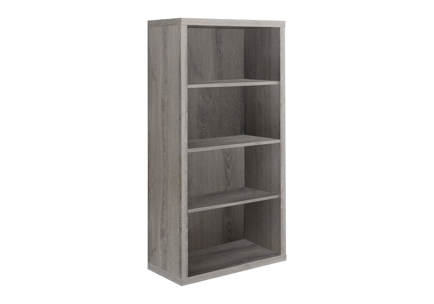 Taupe Wood Four Tier Bookcase