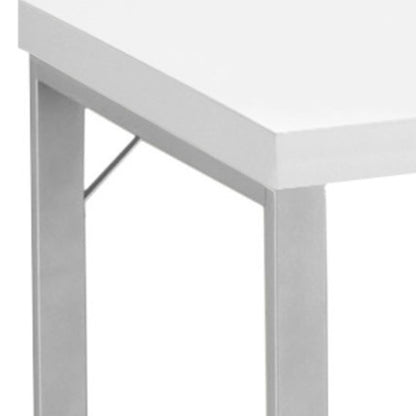 24" White and Silver Computer Desk