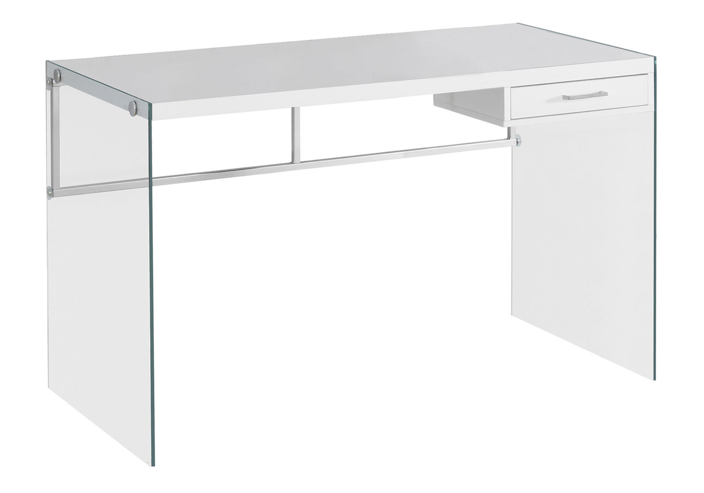 48" White and Clear Computer Desk