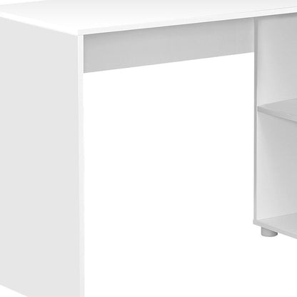 34" White L Shape Computer Desk With Two Drawers