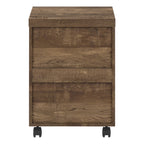 25" Brown Particle Board and Wood Filing Cabinet With Drawers