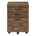 25" Brown Particle Board and Wood Filing Cabinet With Drawers
