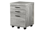25" Grey Particle Board And Wood Filing Cabinet With Drawers