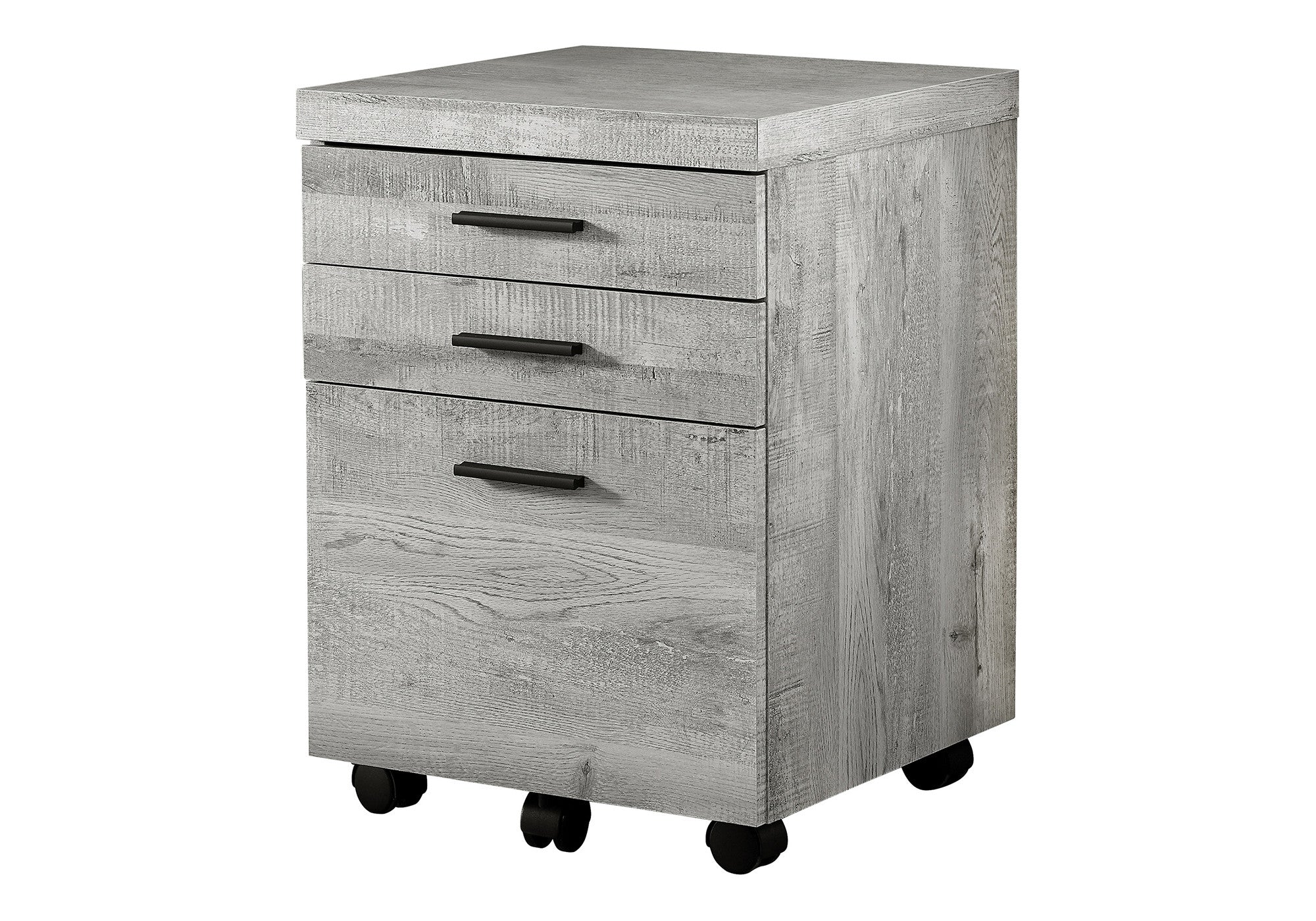25" Grey Particle Board And Wood Filing Cabinet With Drawers