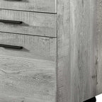 25" Grey Particle Board And Wood Filing Cabinet With Drawers
