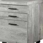 25" Grey Particle Board And Wood Filing Cabinet With Drawers