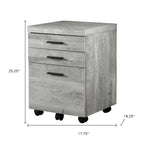 25" Grey Particle Board And Wood Filing Cabinet With Drawers