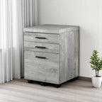 25" Grey Particle Board And Wood Filing Cabinet With Drawers