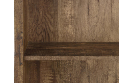 48" Brown Distressed Wood Adjustable Four Tier Bookcase