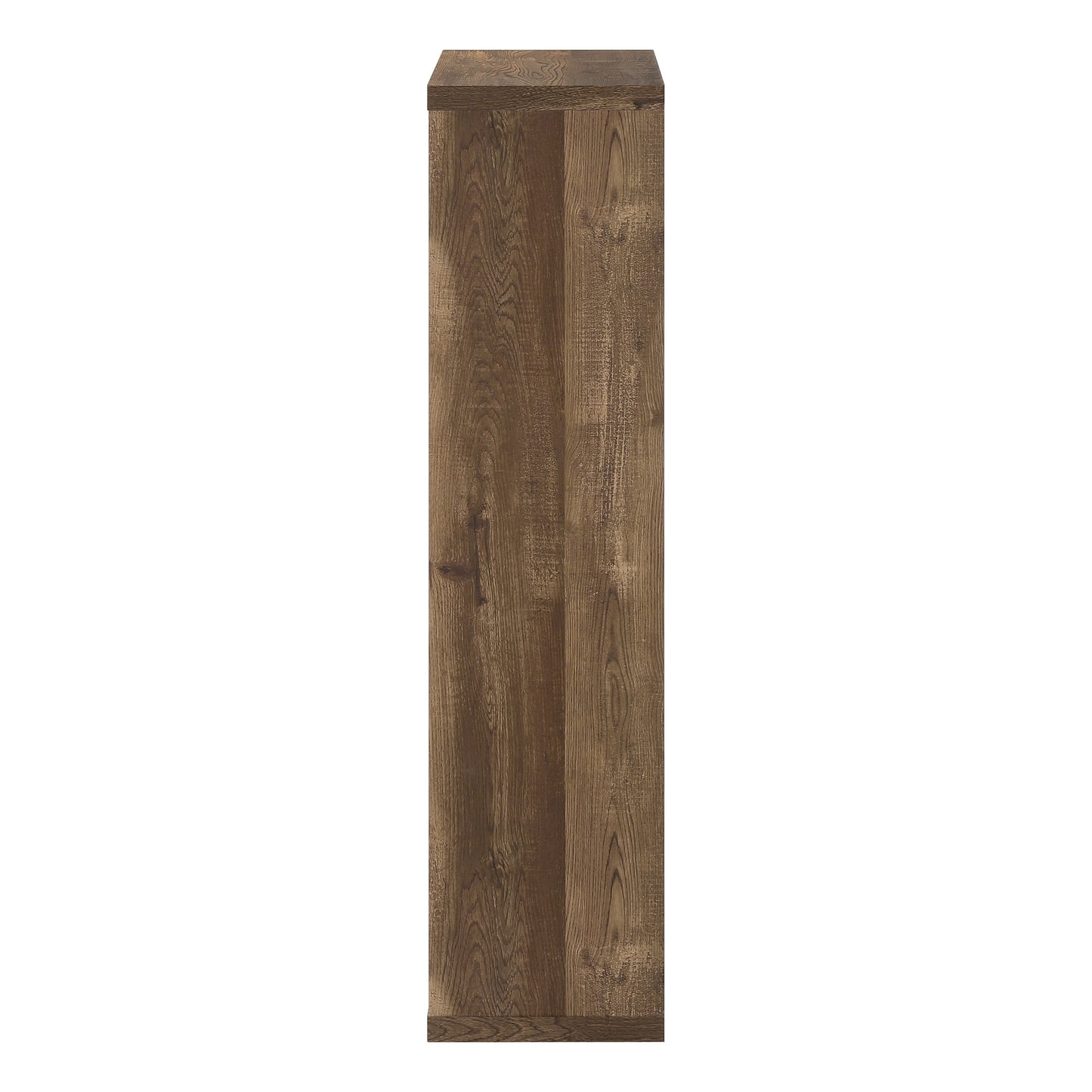 48" Brown Distressed Wood Adjustable Four Tier Bookcase