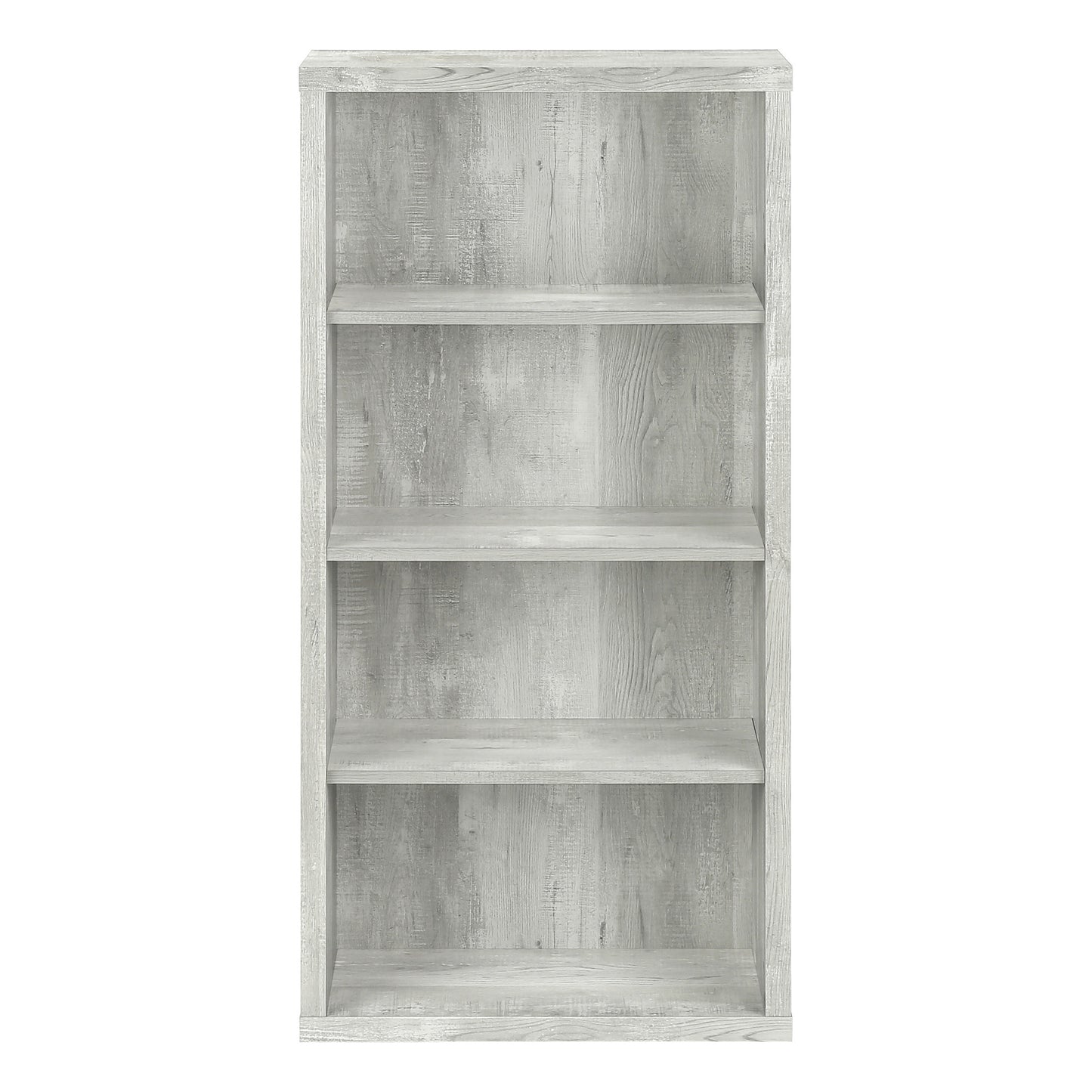 48" Gray Wood Four Tier Bookcase