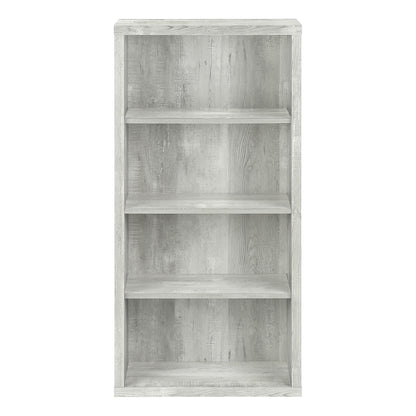 48" Gray Wood Four Tier Bookcase