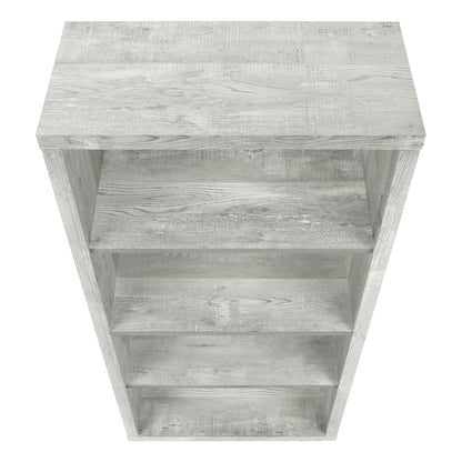 48" Gray Wood Four Tier Bookcase