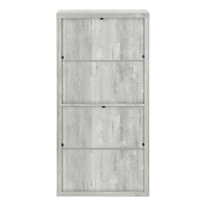 48" Gray Wood Four Tier Bookcase