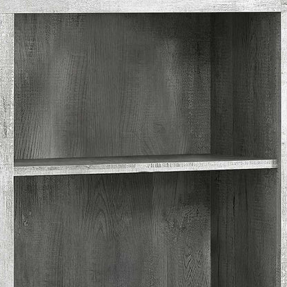 48" Gray Wood Four Tier Bookcase