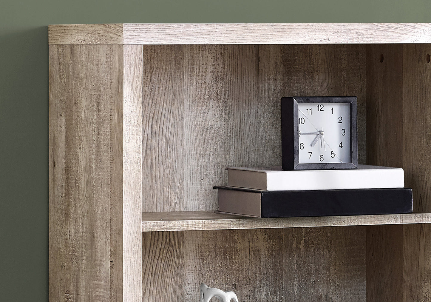 48" Taupe Distressed Wood Adjustable Four Tier Bookcase