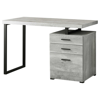 47" Gray and Black Computer Desk With Three Drawers