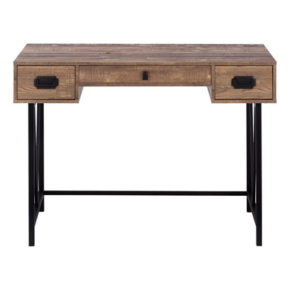 24" Brown and Black Computer Desk With Two Drawers