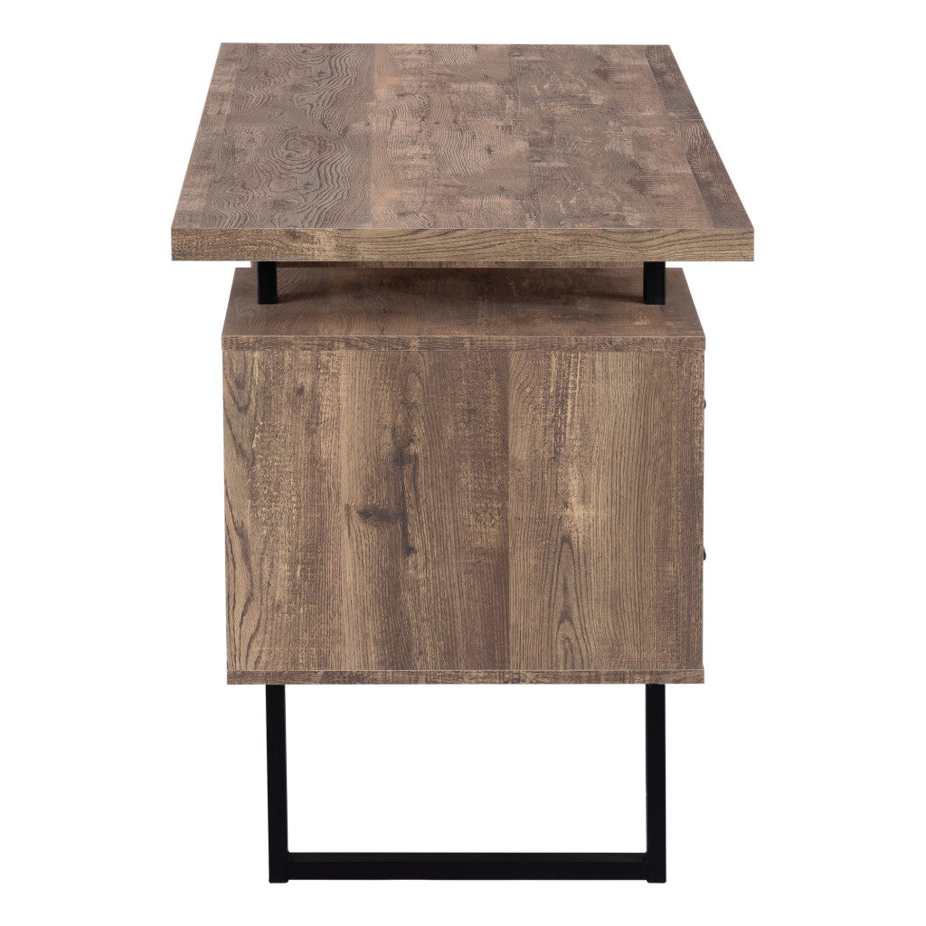 24" Brown and Black With Three Drawers