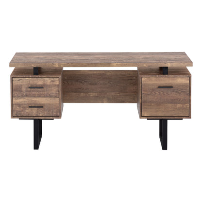 24" Brown and Black With Three Drawers
