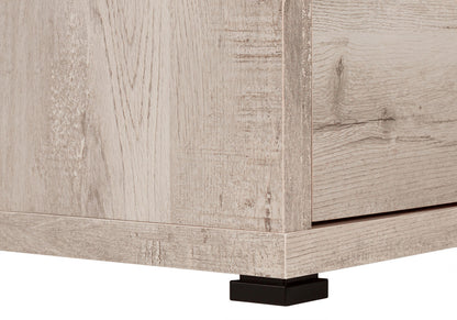 47" Taupe L Shape Computer Desk With Three Drawers