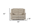 Two Piece Indoor Beige Microsuede Five Person Seating Set