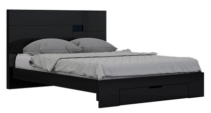 Black Solid Wood King Bed Frame