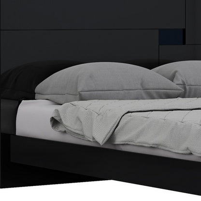 Black Solid Wood King Bed Frame