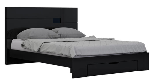 Black Solid Wood Queen Bed Frame