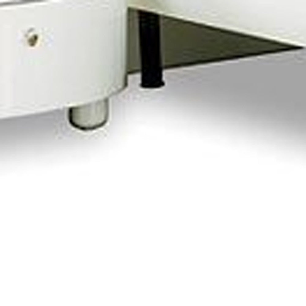 White Wood Lighted California King Bed Frame