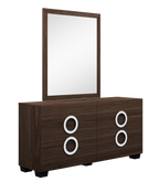 Four Piece Wood Brown Solid Wood Bedroom Set With Mirror