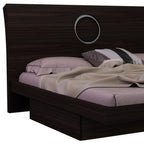 Four Piece Wood Brown Solid Wood Bedroom Set With Mirror