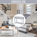 Console Table Industrial Desk with Drawer Bottom Shelf & Large Tabletop for Entryway or Living Room