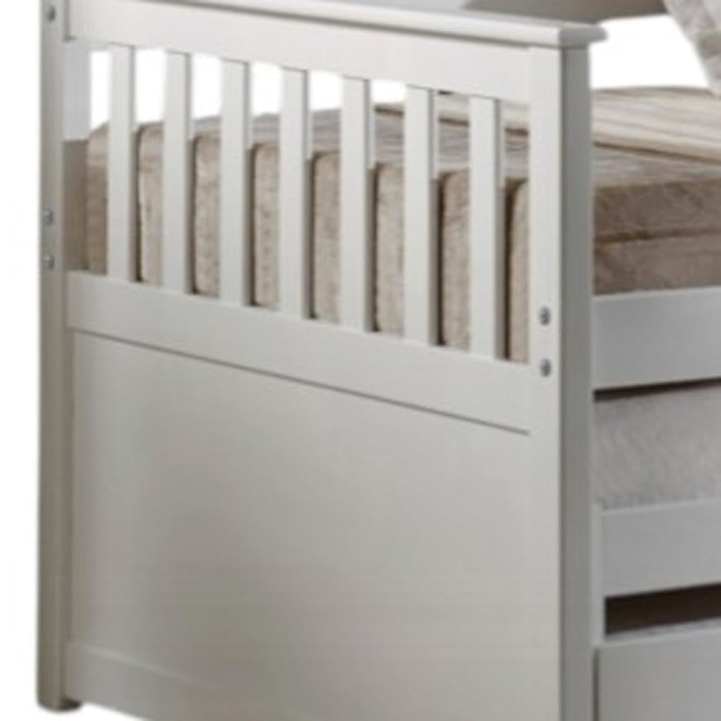 Gray and Brown Wood Twin Bed Frame With Trundle
