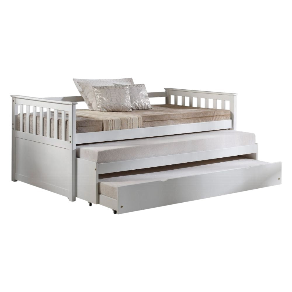 Gray and Brown Wood Twin Bed Frame With Trundle